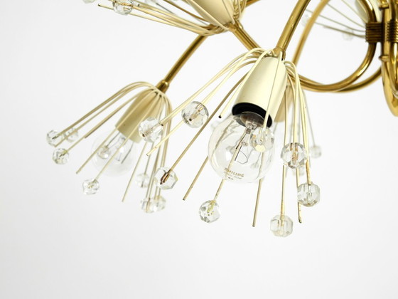 Image 1 of Rare, beautiful brass chandelier by Emil Stejnar for Rupert Nikoll | Mid Century Modern