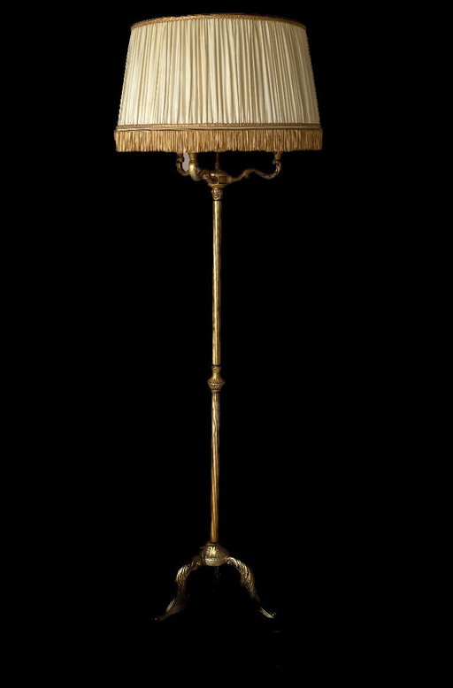 1 Staande lamp in Lodewijk XV-stijl met lampenkap