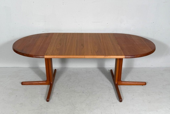 Image 1 of Uitschuifbare eettafel/tafel uit het midden van de 20e eeuw, gemaakt van teakhout door C J Rosengaarden, Denemarken, jaren 60.