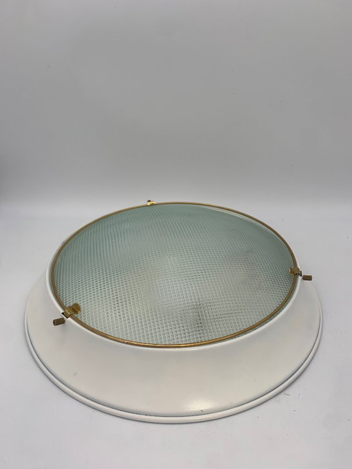 Pair of ceiling lights - wall lights - attributed to Fontana Arte vintage Italy, large model