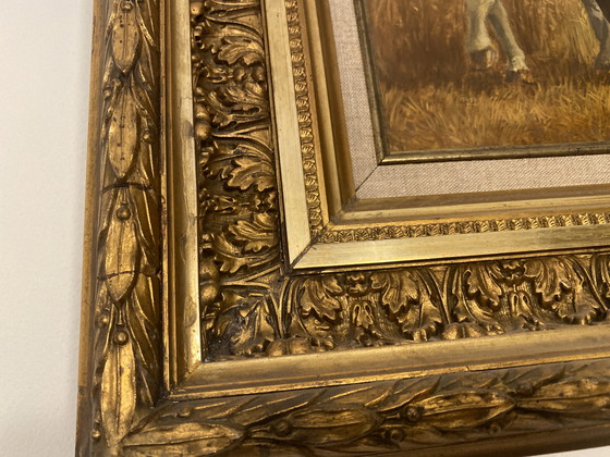 Image 1 of Horse painting with cart John Paymans