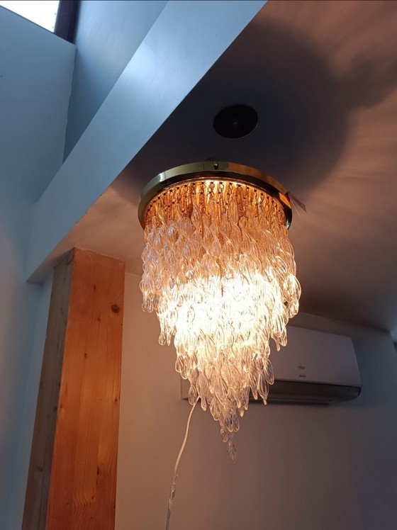 Image 1 of Cascading chandelier with Murano crystals, 1970s
