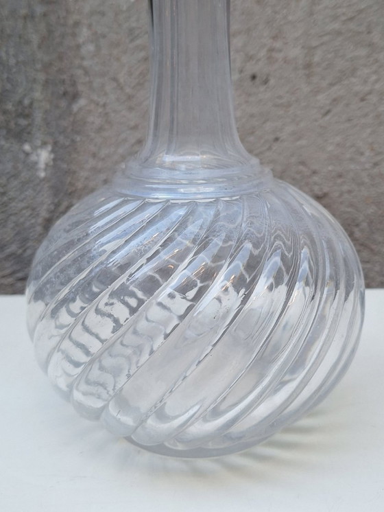 Image 1 of Decanter in cristallo modellato Baccarat, bambù intrecciato