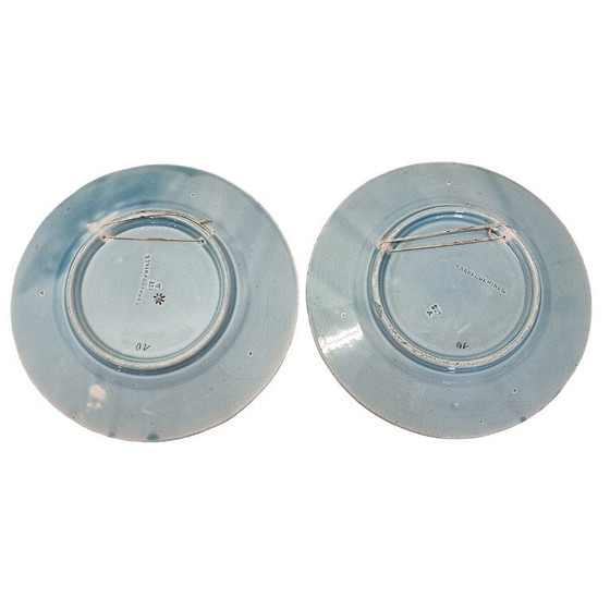 Antique Sarreguemines Wall decoration – Set of 2 – sarreguimines, Ceramic (photo 5 of 5)