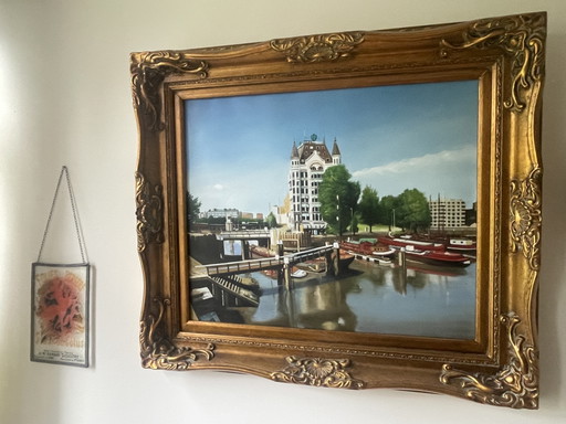Frank van der Burg - Casa Blanca de Rotterdam - Óleo sobre lienzo
