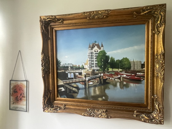 Image 1 of Frank van der Burg - Casa Blanca de Rotterdam - Óleo sobre lienzo