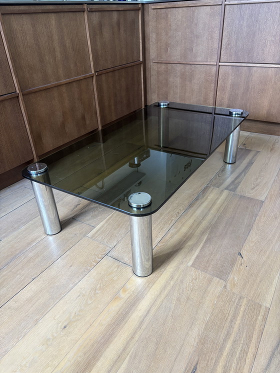 Image 1 of Table d'appoint vintage en verre style Marco Zanuso