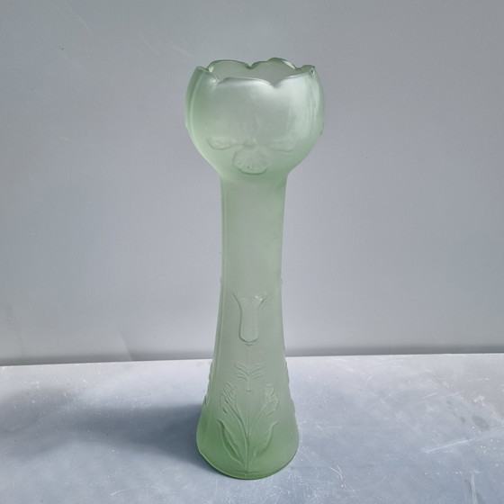 Image 1 of Josef Rindskopf frosted Pepita Vase Art Nouveau 