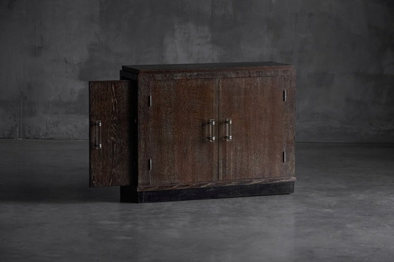 Image 1 of Modernist Art Deco Oak Cabinet, France, 1940s