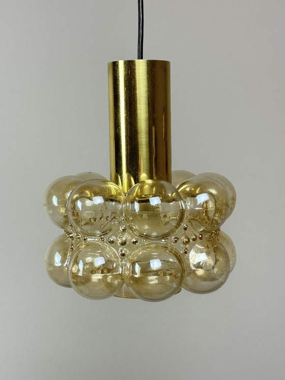 Image 1 of Mid-Century Bubble Glass Pendant Lamp by Helena Tynell for Glashütte Limburg, Germany, 1960s