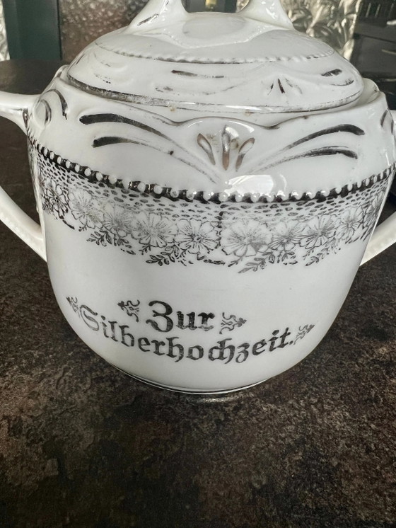 Vintage Porcelain Box for Silver Wedding Anniversary 1920s – Decorative Objects (photo 3 of 9)