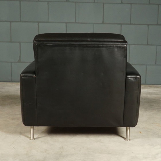 Fauteuil vintage en cuir noir des années 1970 – Leather, Metal (photo 6 of 13)