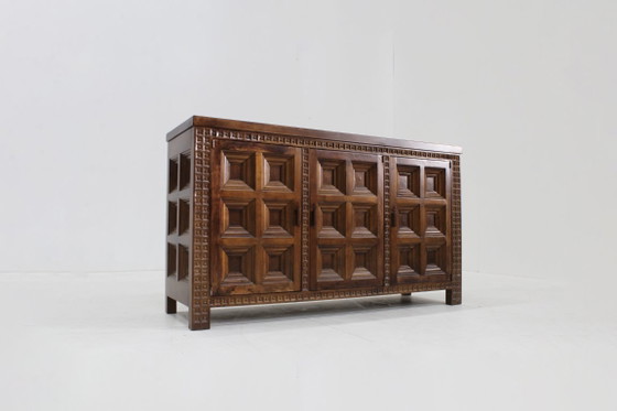 Image 1 of Vintage Spanish Brutalist Sideboard Dresser