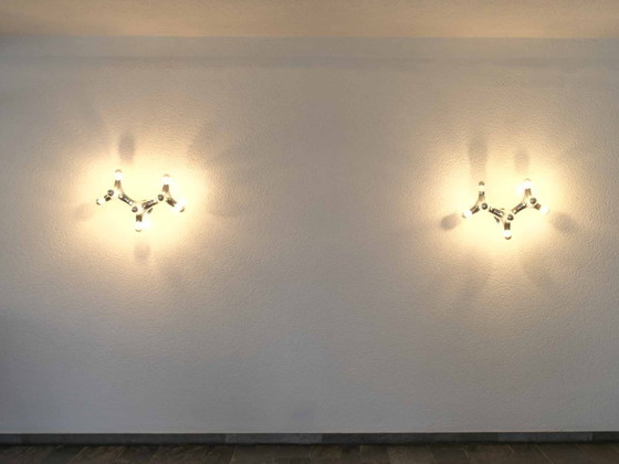 Image 1 of Lampe de plafond vintage Sputnik Gemini, style milieu du XXe siècle, par Gebrüder Cosack | Années 1970