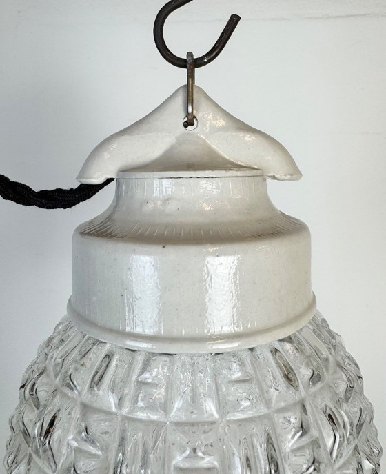 Image 1 of Suspension vintage en porcelaine blanche, années 1970