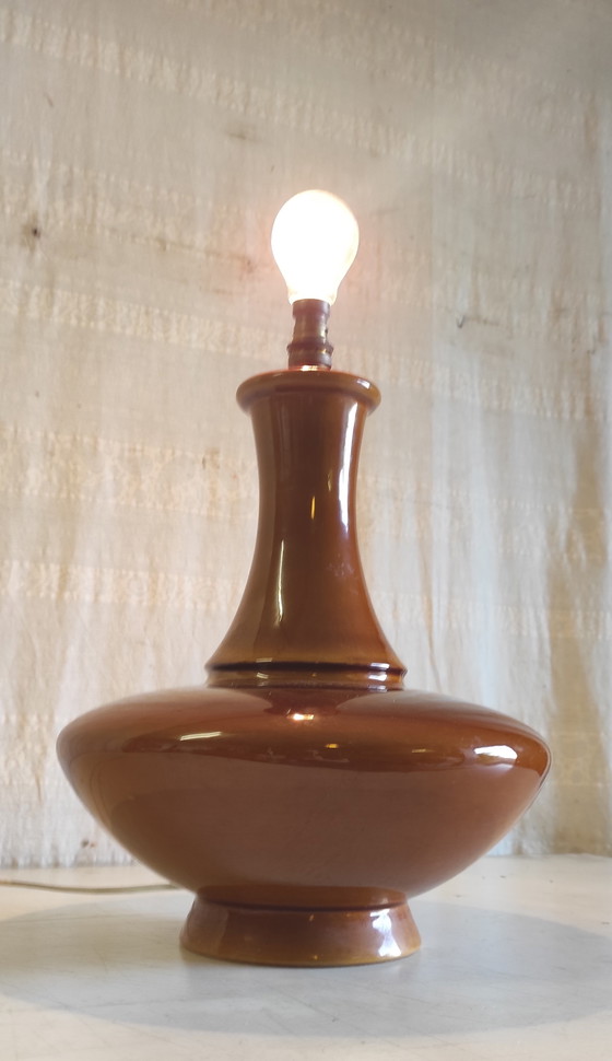 Image 1 of Enamelled ceramic lamp base - mid-20th century
