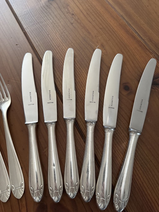 Cubiertos bañados en plata, 32 piezas, Solingen y Wellner Silber