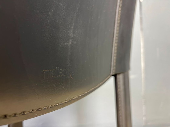 Carlo Bartoli eetkamerstoelen voor Matteo Grassi, set van 6 - jaren 80 – Leather, Metal (photo 2 of 11)