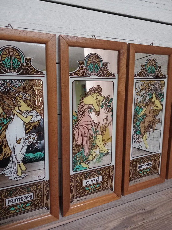 Image 1 of Serie in 4 parti "Le 4 stagioni" di Alphonse Mucha.