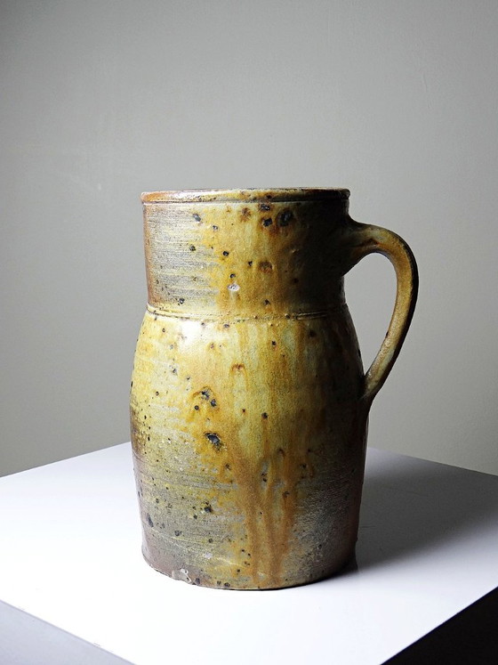 Grote antieke gepyritiseerde Puisaye aardewerken kan, eind 19e eeuw – Ancien, Decoratieve objecten, Ceramic (photo 5 of 14)