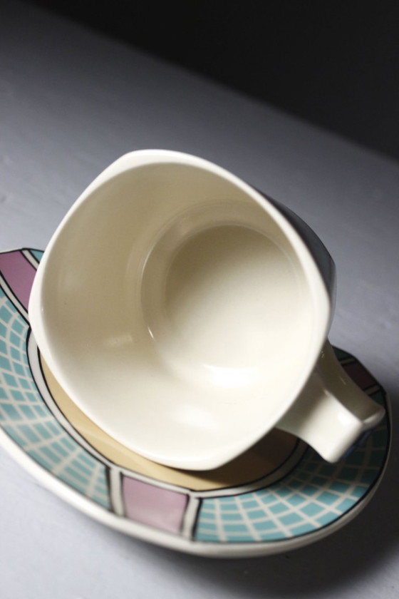 Image 1 of Dorothy Hafner & Rosenthal Studio Linie - Flash cup & saucer 1980s Memphis