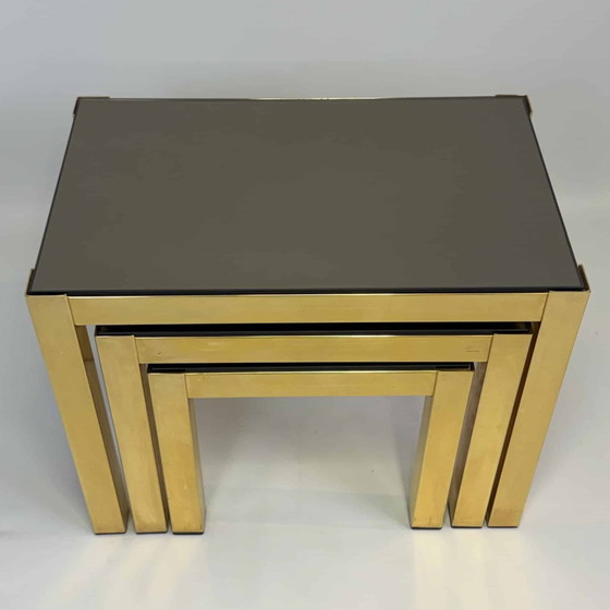 Ensemble de 3 tables gigognes par Belgo Chrom – Tables d'appoint, Hollywood Regency (photo 2 of 21)