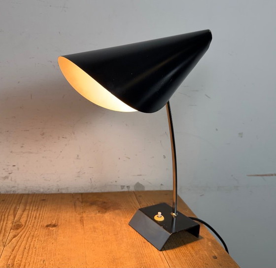 Image 1 of Lampada da tavolo vintage nera di Josef Hůrka per Napako, anni '60