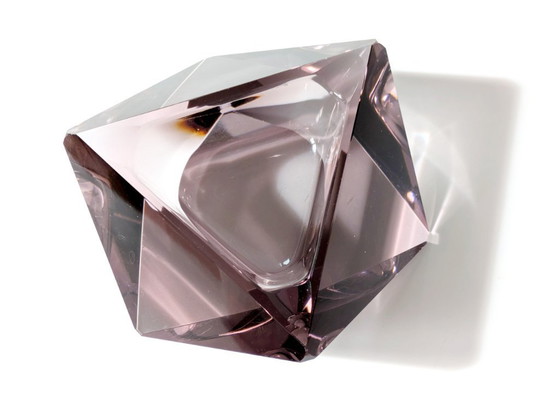 Image 1 of Coupe en verre de Murano des années 1960 | Améthyste facettée en forme de diamant | Verre d'art italien