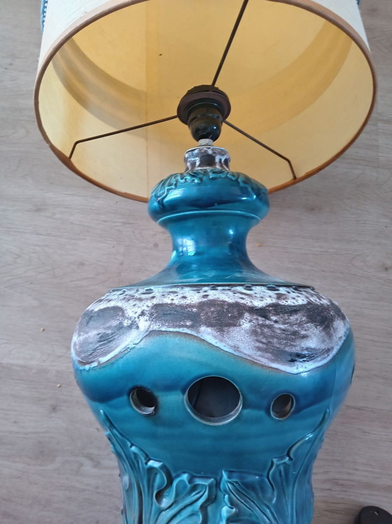 Lampe de sol vintage style vallauris – Lampadaires, Céramique, Textile (photo 2 of 10)