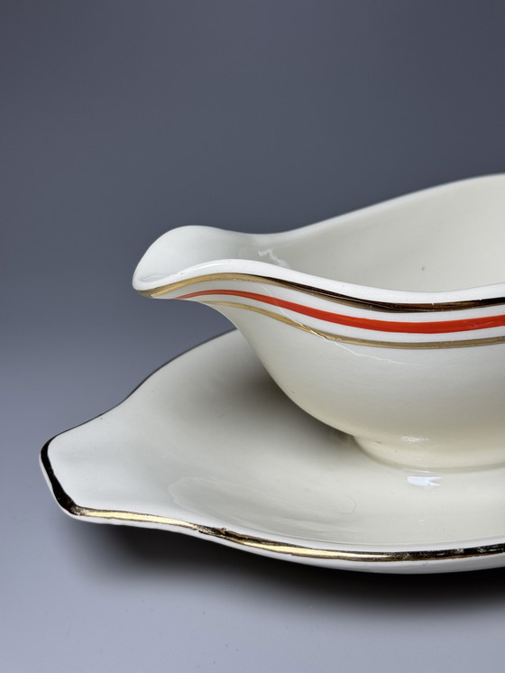 Image 1 of Boch Frères, Art Deco – Große Servierschüssel & Soßenschüssel (1940er Jahre)