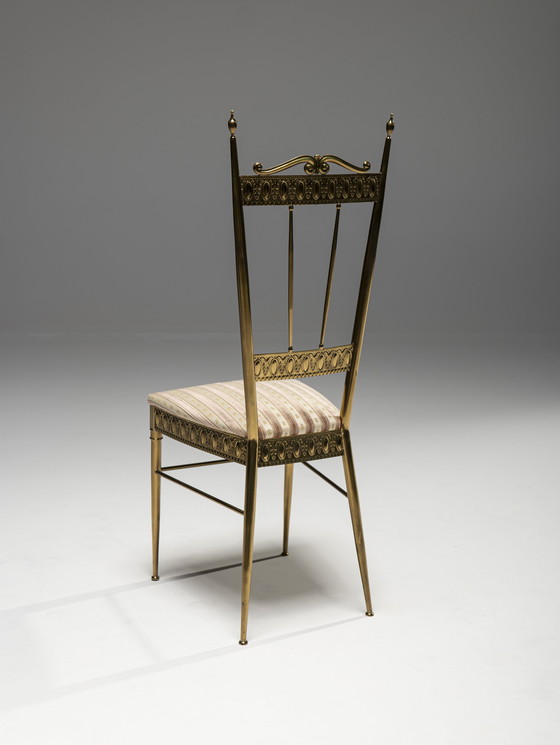 Image 1 of Silla auxiliar de latón Chiavari, Italia, década de 1960