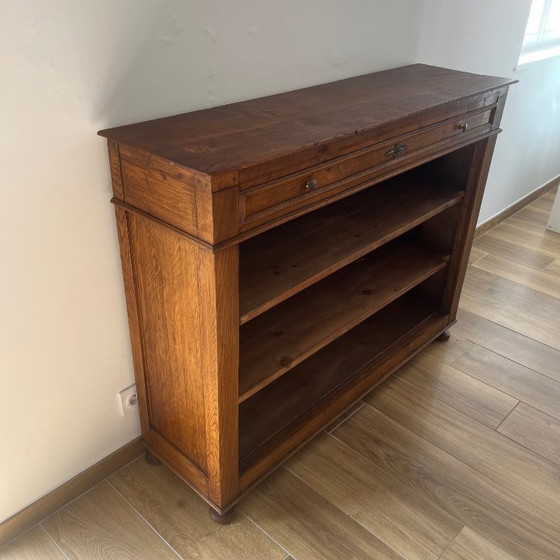 Image 1 of Offenes Sideboard/Vitrinenschrank aus Eiche im Landhausstil, 1930/50