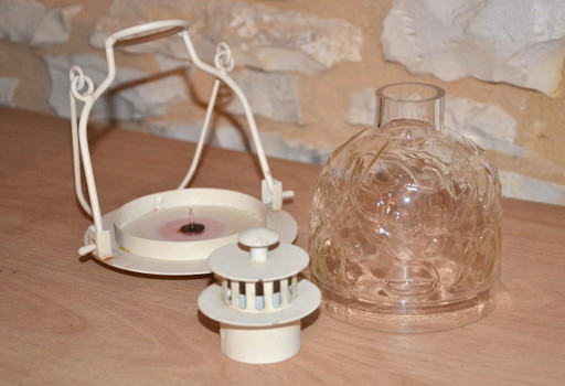 Beige glazen en metalen theelichthouder, 13x17 cm – kandelaars en kaarsen, Glass (photo 2 of 5)