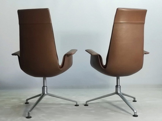 2x KILL FK67 designicoon 1967 Fabricius Kastholm leren stoel TULIP 3-potige KNOLL set van 2 (photo 10 of 20)