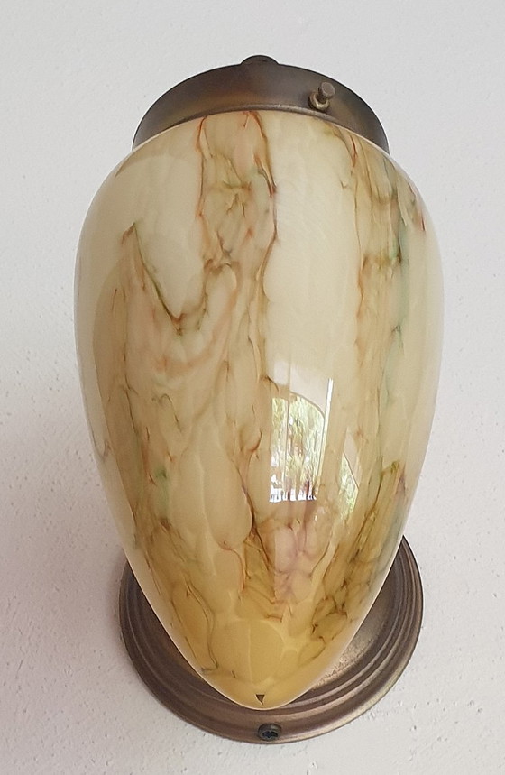 Image 1 of Art-Deco-Wandleuchte aus Opalglas