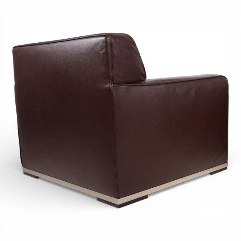2 B&B Italia Maxalto Febo Armchairs Black Leather | Whoppah