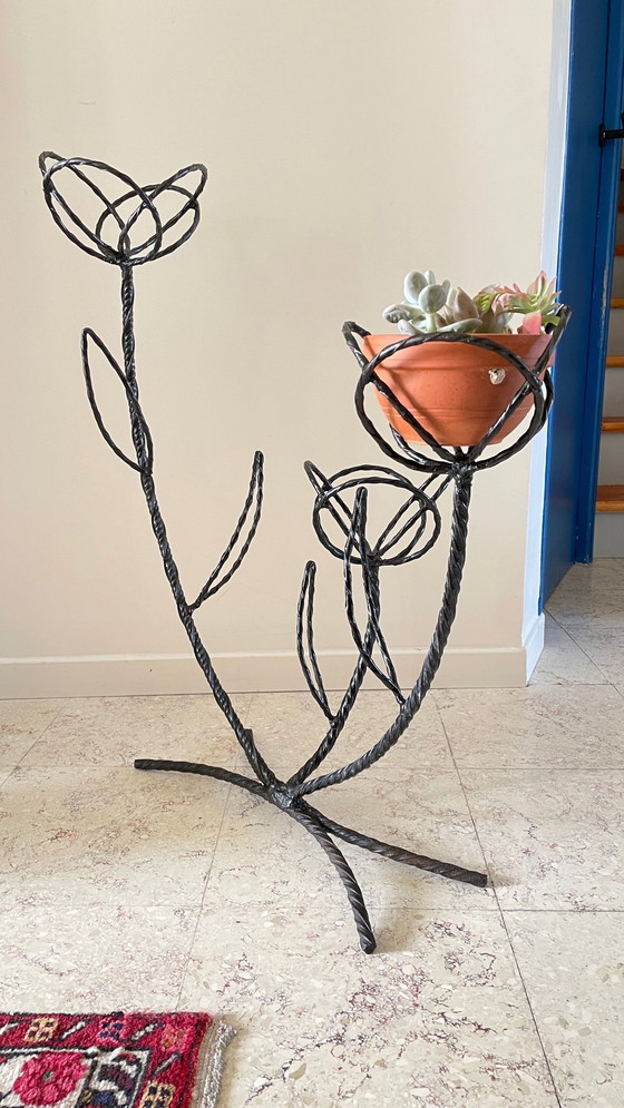 Image 1 of Mensola per piante in acciaio curvo vintage