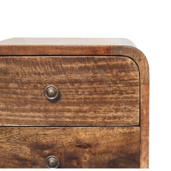 Image 1 of Mango wood nightstand with grey-wash finish