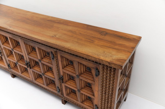 Image 1 of Large Solid Brutalist Rustic 3D Sideboard, 1960s