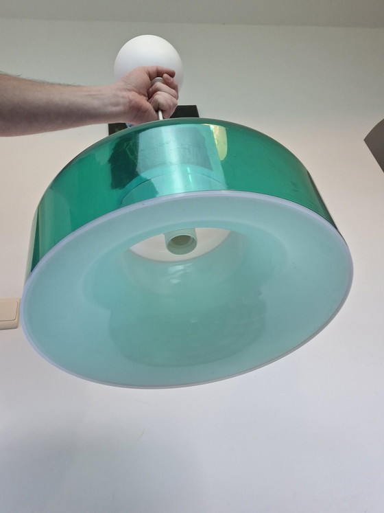 Image 1 of Massive Green vintage space age pendant lamp