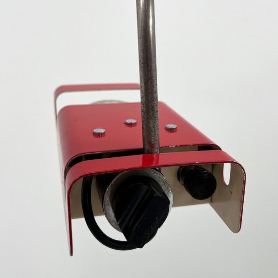 Image 1 of Rote Spinnen-Schreibtischlampe von Joe Colombo für Oluce, 1970er Jahre