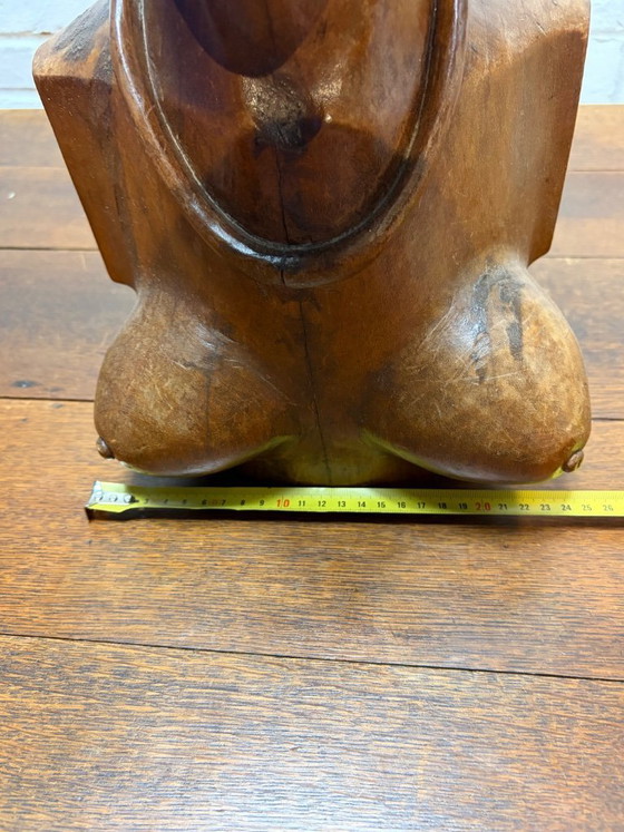Image 1 of Busto africano vintage intagliato a mano – Legno massello (52 cm)