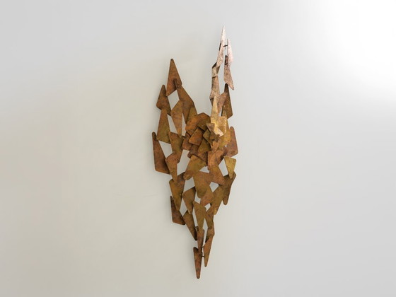 Image 1 of Scultura da parete in metallo patinato Auguste Fix, anni '70