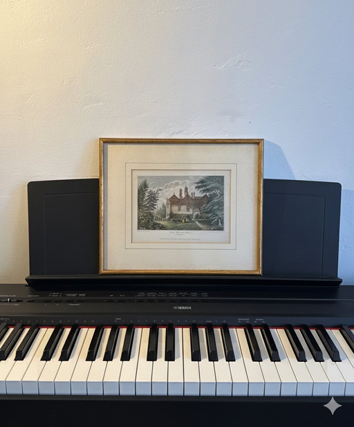 Antieke staalgravure uit 1830: The White Hall, Shropshire