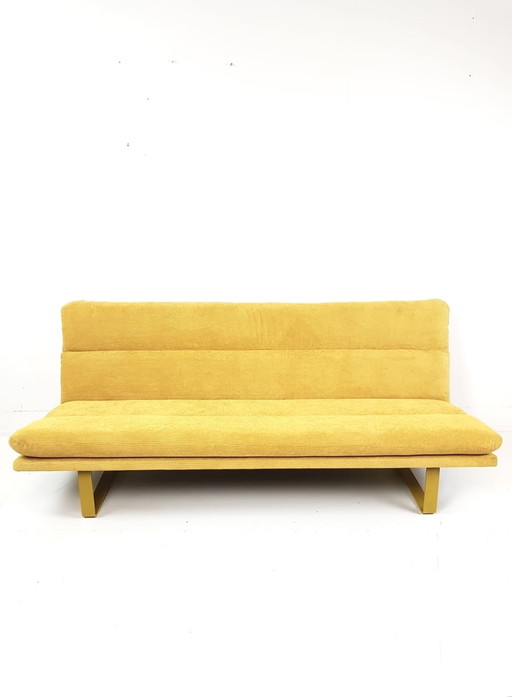Vintage Artifort Kho Liang Le three-seater sofa, newly upholstered in yellow