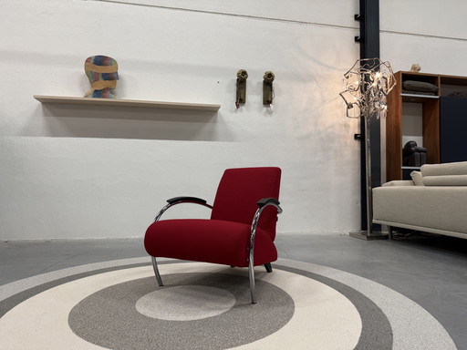 Poltrona Gelderland Lotus 5470 Vidar tessuto rosso