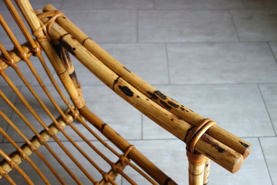 Image 1 of Par de sillones Dal Vera de bambú y ratán, 1970.