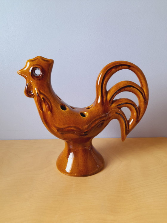 Image 1 of Keramische Haan Spade Bloemen 1960
