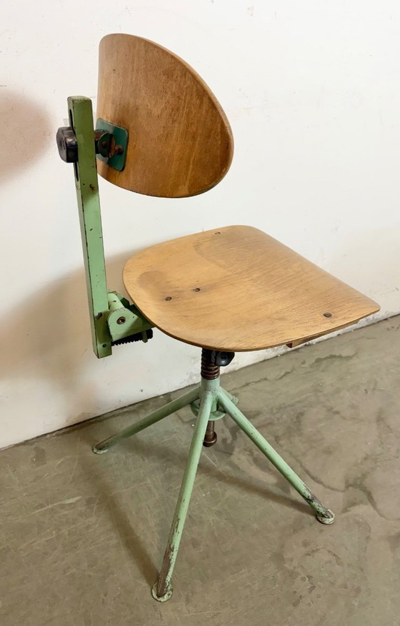 Image 1 of Green Industrial Workshop Chair, 1950s