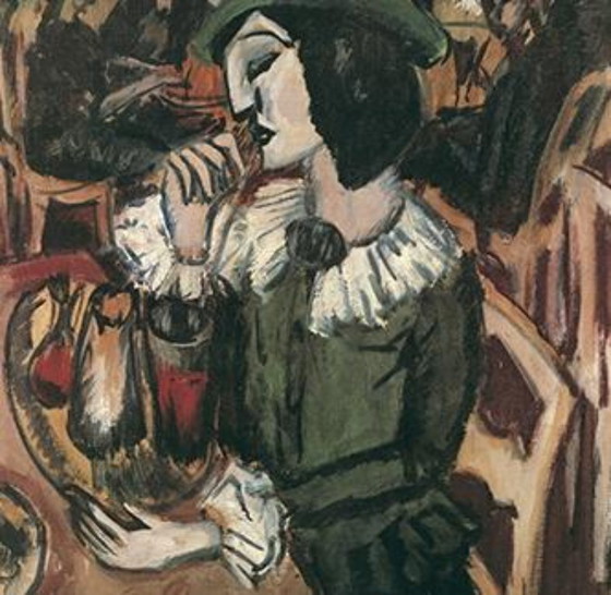 Image 1 of Estampe expressionniste de Kirchner – Scène de café dans un jardin (1912)